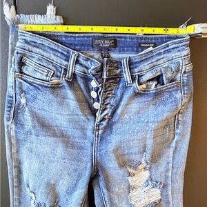Judy Blue Distressed Light Blue Skinny Jeans
